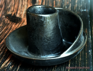 Hexenshop Dark Phönix Smudge Räucherschale Bowl Wave in schwarz/metallic